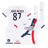 Paris Saint-Germain Joao Neves #87 Bortedraktsett Barn 2024-25 Kortermet (+ korte bukser)